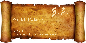 Zettl Patrik névjegykártya
